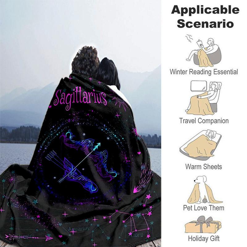 1pc Sagittarius Zodiac Sign Constellation Stars Home Decor Throw Blanket Perfect for Couch, Bed, Travel .W074