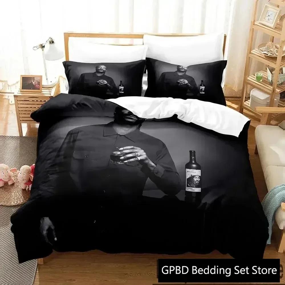 3D Print Snoop Dogg Rapper Bedding Set Boys Girls Twin Queen King Size Duvet Cover Pillowcase Bed Boys Adult Home Textileextile