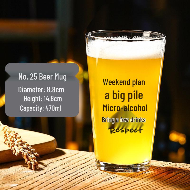 Large Capacity Creative Beer Mug - Thickened American Style Pint Glass