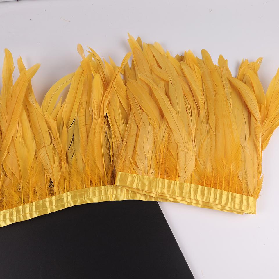10Meters Rooster Tail Feathers Trim 25-30Cm Coque Feathers Trimming For Handiwork Crafts Carnival Dress Skirt Costumes Plumes