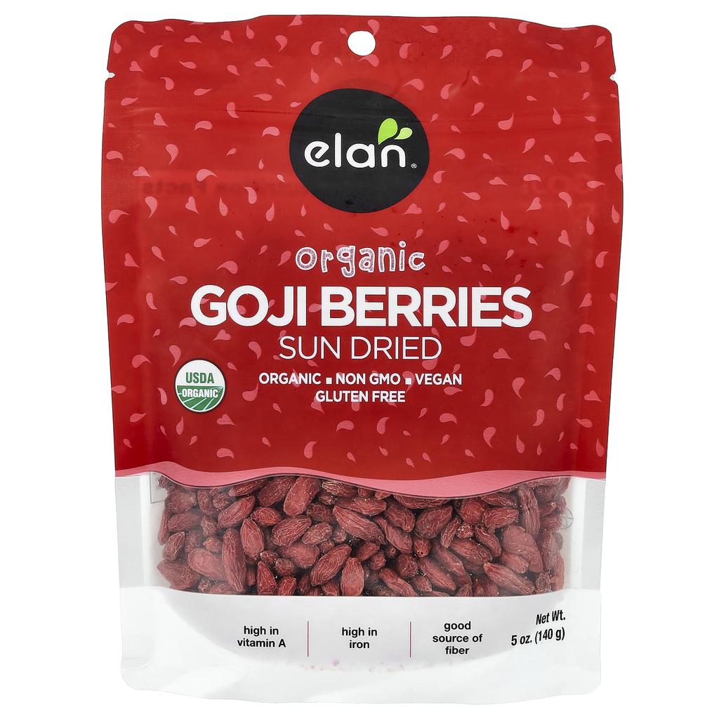 Elan, Organic Goji Berries, Sun-Dried, 140g (5oz)