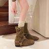 High Quality Ladies Shoes Slip-on Women's Boots Fashion Rivet Modern Boots Women Sexy Pointed Toe Solid Ankle Boots Zapatos