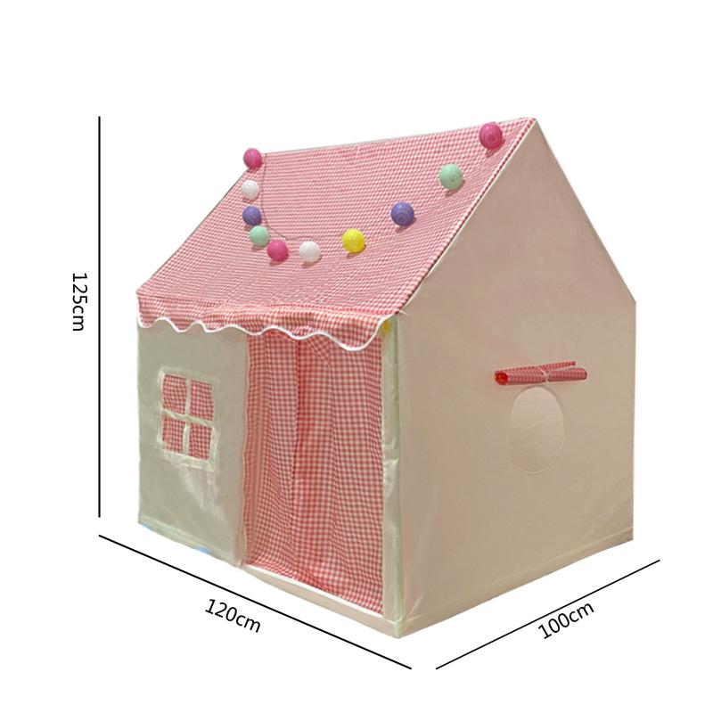 Plaid Indoor Play Tent for Kids - Pretend Play House for Boys and Girls