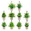 Creative Green Leaves Artificial Grass Bonsai Photo Props with Flowerpot Potted Plant Ornament Faux Flowerpotted Gift