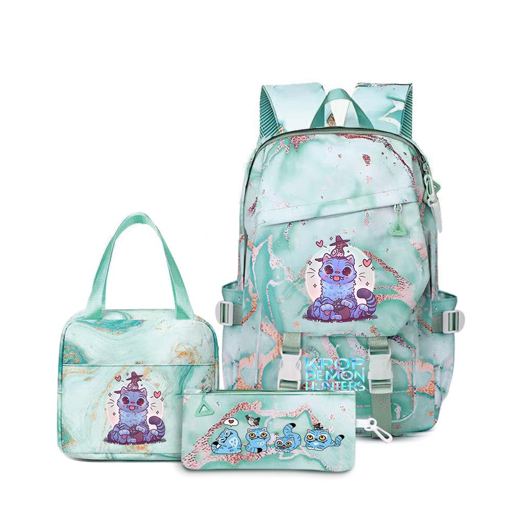 Witch Hunters Three-Piece Backpack Kpop Demon Unters Printed Backpack Lunch Bag