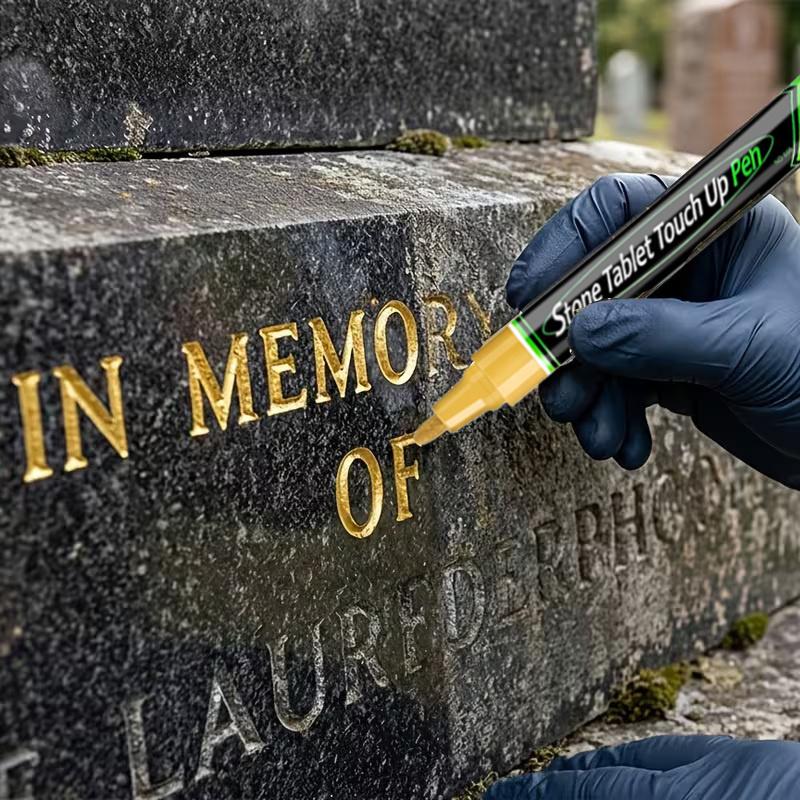 Quick-Drying Marker For Tombstones, Restores Faded Text On Tombstones, Weatherproof, Used For Cemetery Maintenance