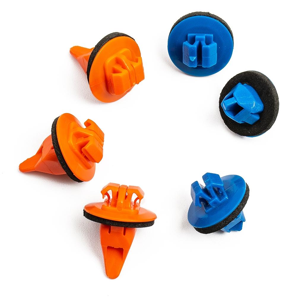 38pcs Retainer Clips Car Fender Flare Blue+Orange 75495-35010 75397-35010