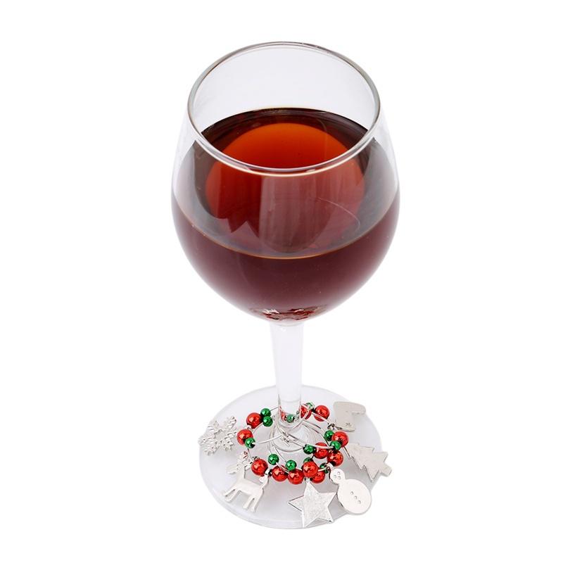 Weihnachten Weinglas Ring Tasse Ornament Dekorationen Anhänger Tischdekoration