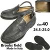Brooks Field Made In Italy Crepe Sole Genuine Leather Coin Loafers Black Size 40 25.0 Moccasin Slip On