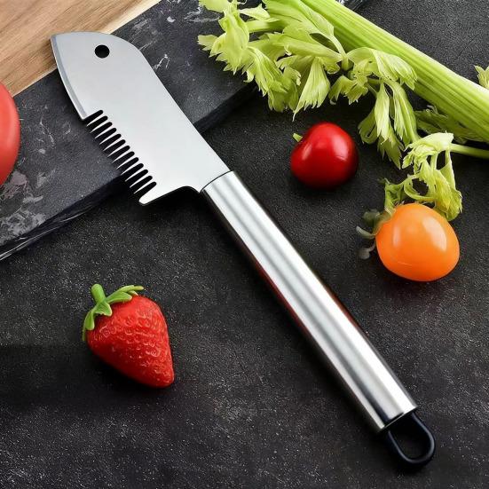 Ergonomik Saplı Paslanmaz Çelik Taze Soğan Doğrayıcı ve Sebze Kesici Paslanmaz Hassas Rendeleme Mutfak Aleti Salata Garnitürü Sote