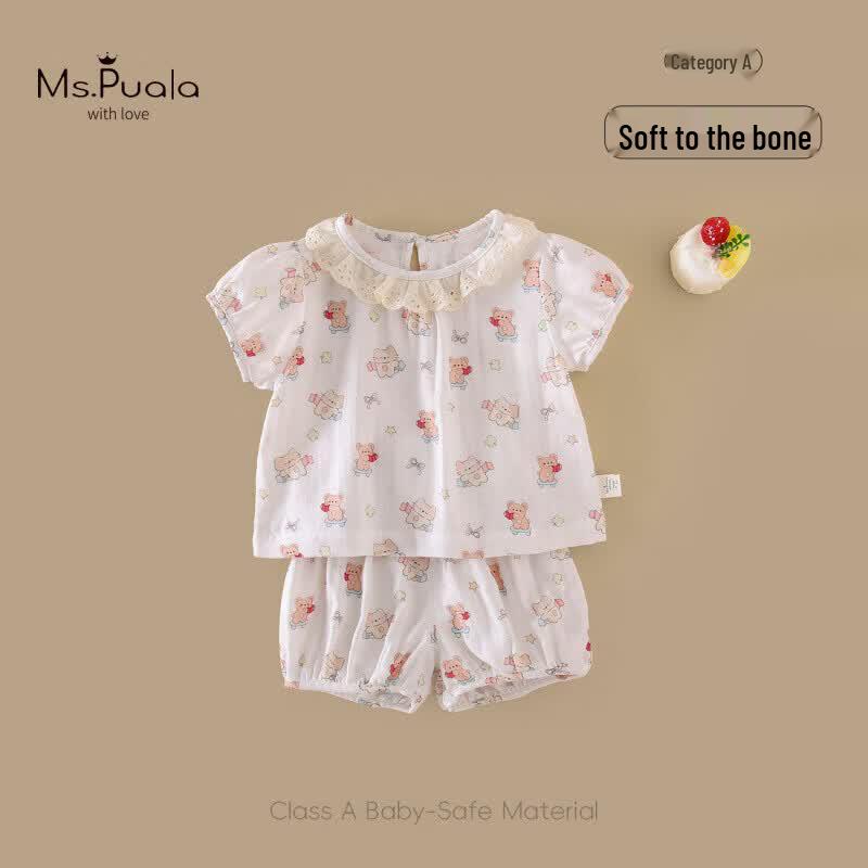 MS.PUALA Summer Baby Girl s Cotton Homewear Set 90 cm