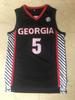 Edwards 5 Vintage Red & White Jersey | Embroidered Hip Hop Basketball Tank | Training & Casual Wear