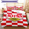 Vfb Fc Crest Printed Pattern Duvet Cover Set – includes 1 duvet cover and 2 matching pillowcases Bedroom decor Christmas gifts