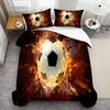 Comforter Football Impact Cement Wall Hexagonal Impact Crush Print 3D Visual Effects Style Polyester Comfortable