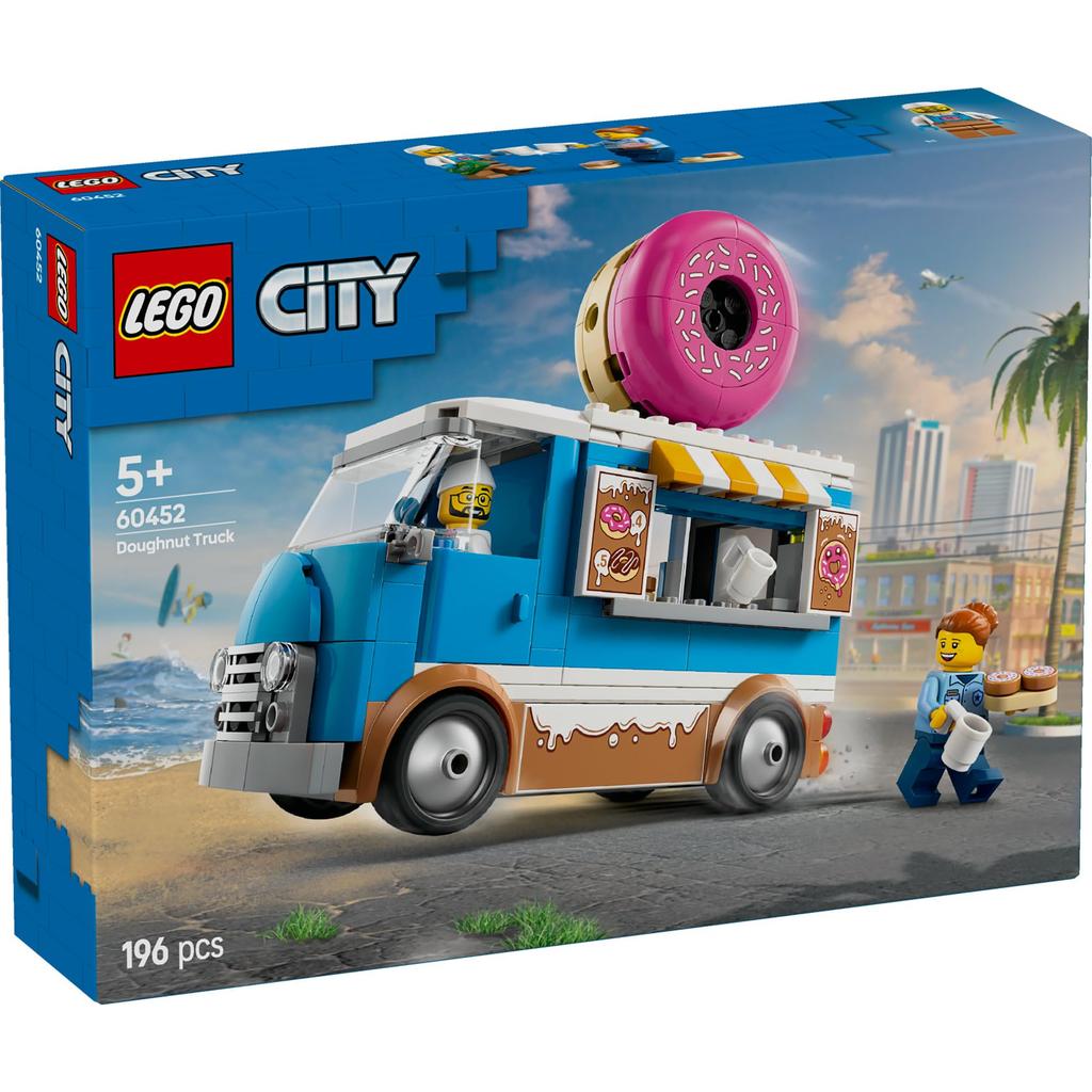 LEGO City Donut Shop Toy, Birthday Gift, Educational Building Blocks, Boys and Girls, Ages 5, 6, 7, 8, Vehicles, Miniature Cars, City Building, 60452