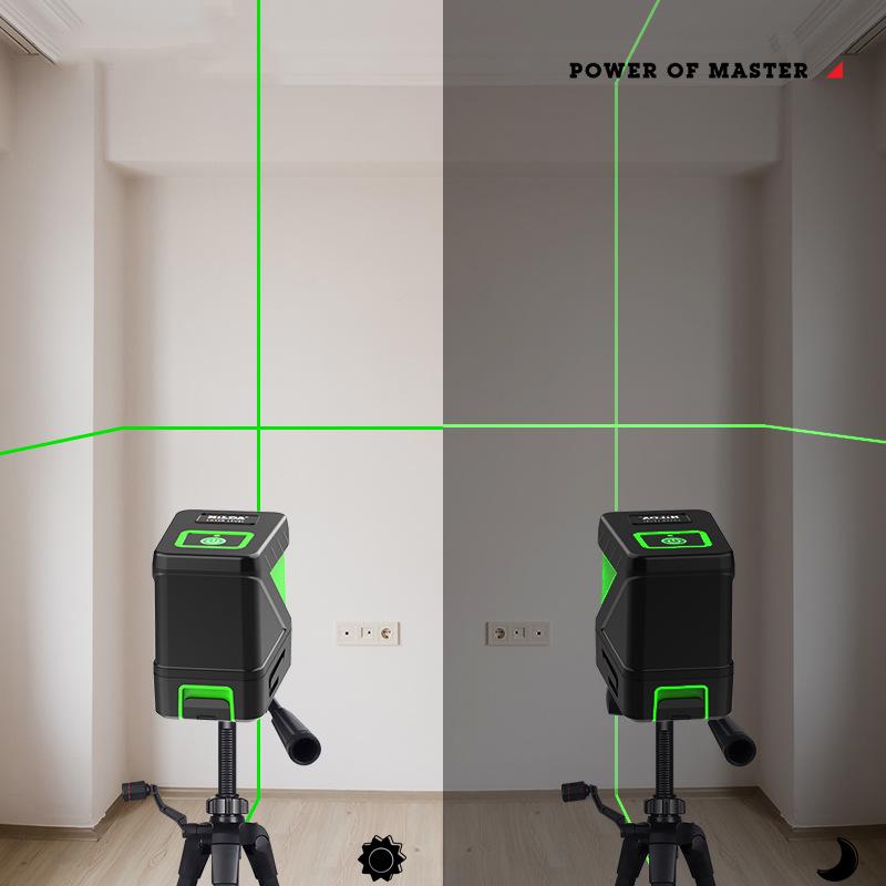 Compact Portable Green Laser Level with Automatic Line Projection - 2 Lines