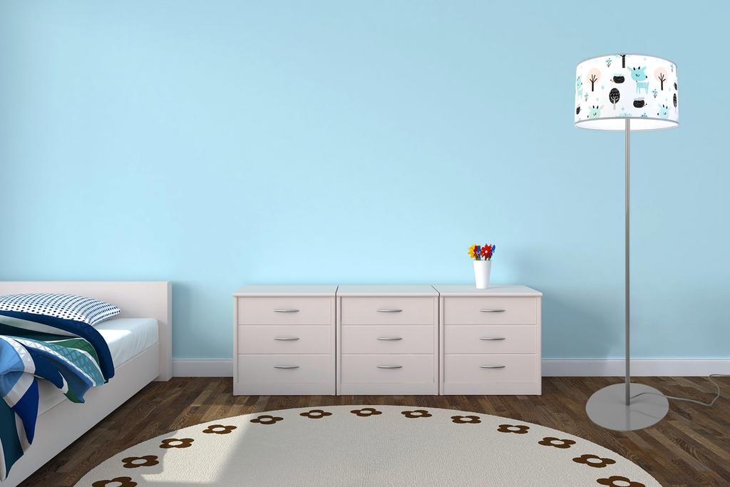 Children'S Loft Floor Lamp, Lampshade, Pattern, Led