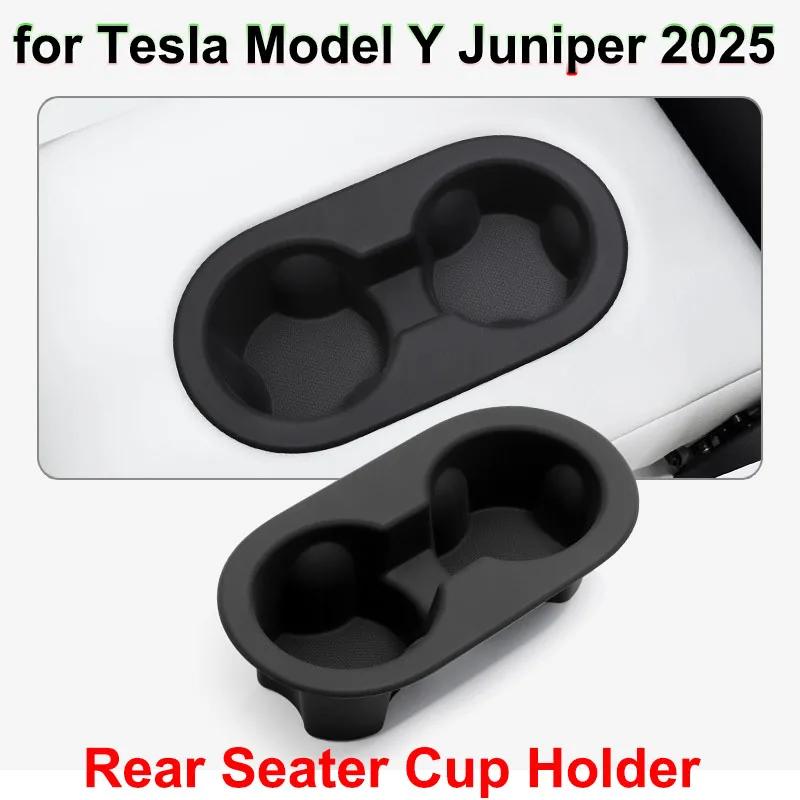 

for Tesla Model Y Juniper 2025 Water Cup Holder Center Control Front & Rear Seater Insert Silicone Organizer Limiter MY LAUNCH