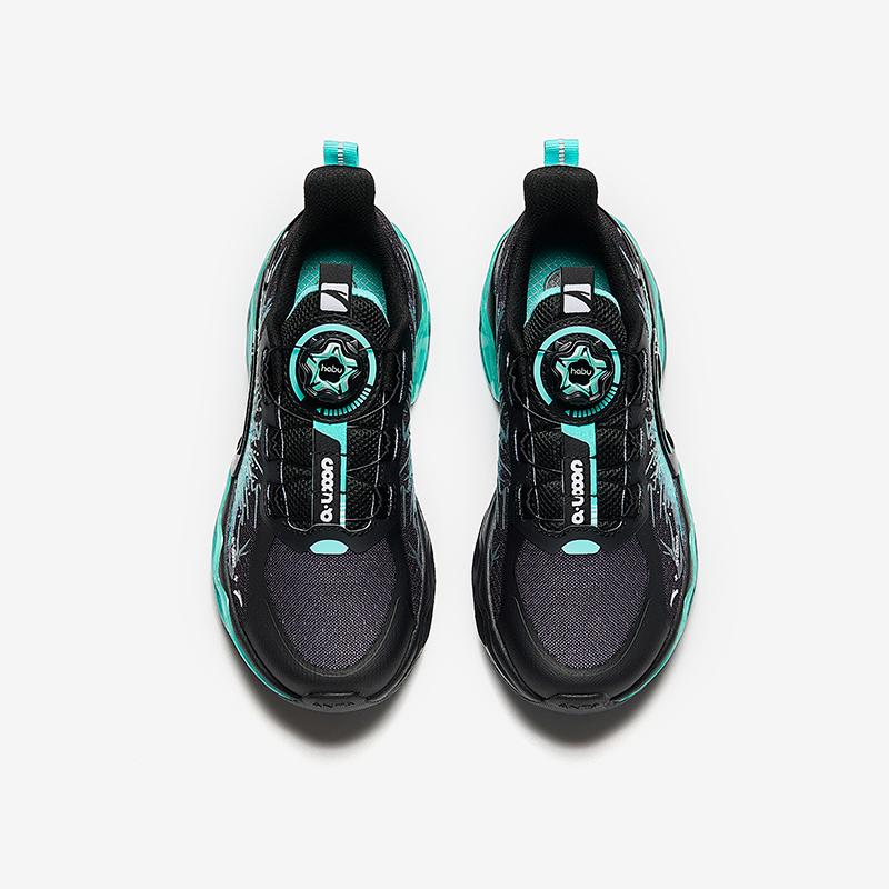 Anta Kids Energy Ring 10.0 Trendy Cool Non-Slip Durable Low-Top Running Shoes Men running shoes Black Fluorescent-Water-Green 312445588-5