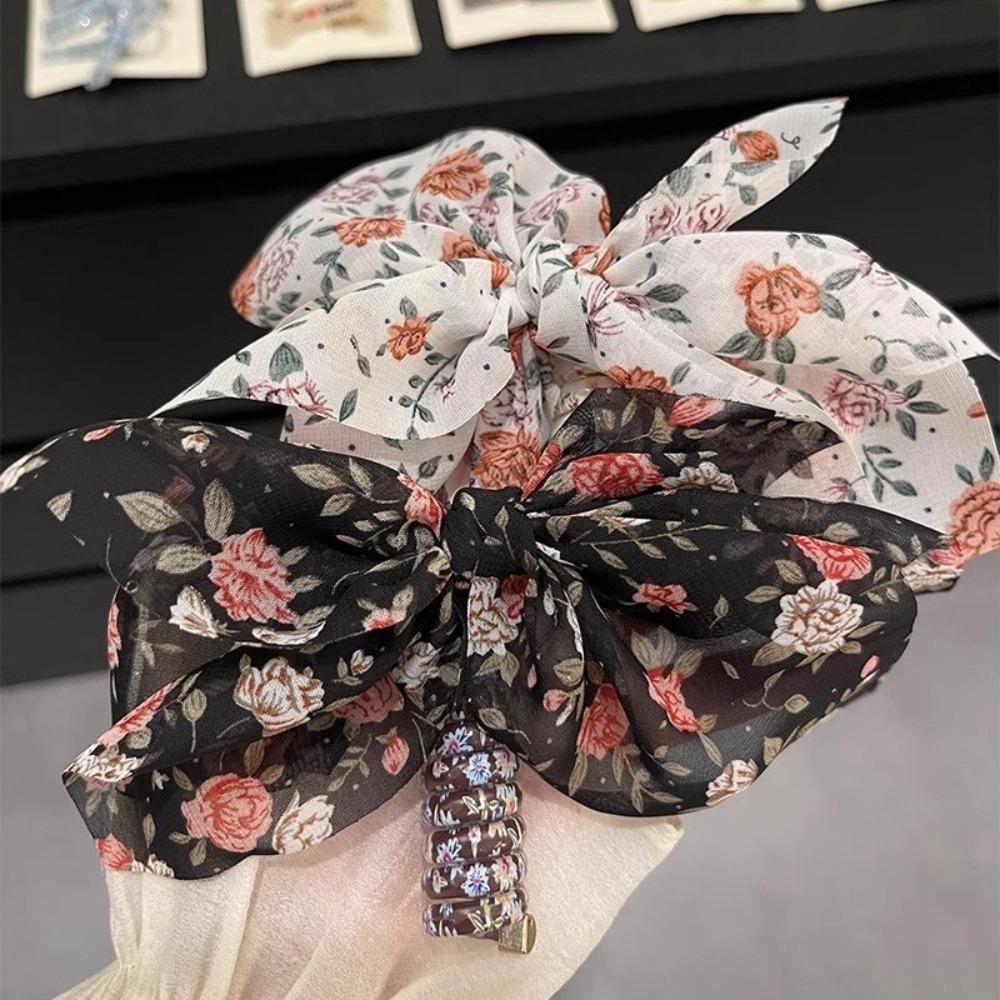 

High Elastic Phone Line Hair Loop Spiral Coil Head Rope Ponytail Bubble Braid Headband Girls