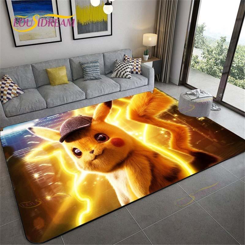 Pikachu Anime Pokemon Carpet Kids Carpets Living Room Tea Table Mats Bedroom Rug Washable Floor Mats Household Area Mat Dinosaur Rug