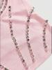 Y2K Fashion Trend Pink & Silver Rivet Camisole - Waist-Cinching Cropped Vest