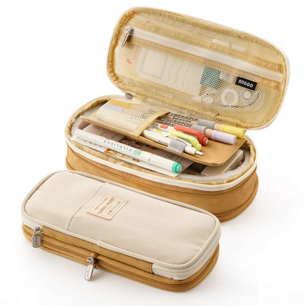 

Large Capacity Pencil Pen Pencil Double Cute Canvas Pen Bag for Boys and Middle High and Working Adults Case, Pouch, Case, Zipper, Students, Girls, хаки