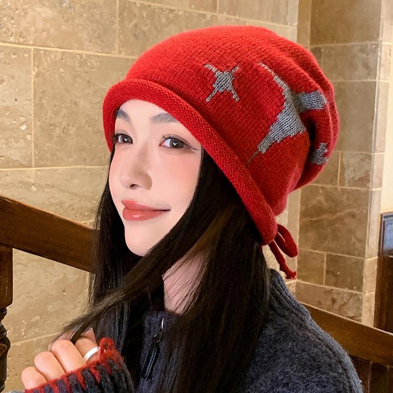 Winter Beanie Hats Scarf Set Women Warm Knitted Cap Female Neck Warm Thicken Fur Lined Lady Balaclava Mask Bobble Hats for Women