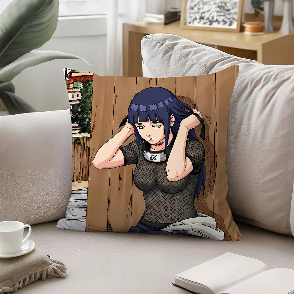 Cute H-Hinata Hyuga Pillow Case Sofa And Living Room Decorative Cushion Covers Dust-proof And Mite-proof Invisible Zipper
