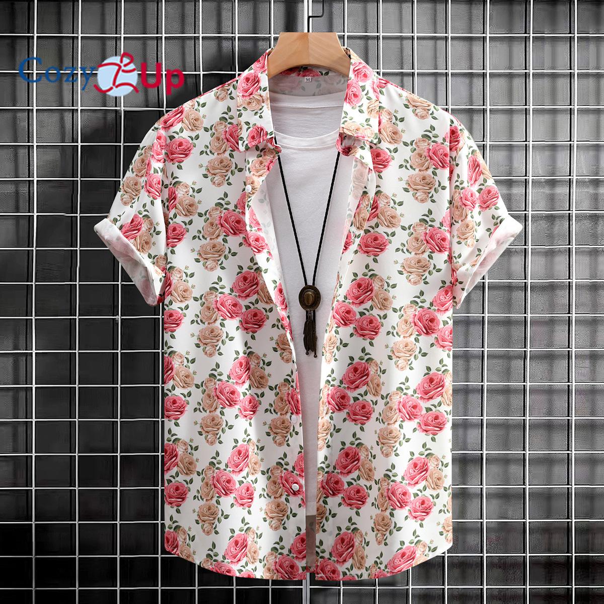 Уютные мужские повседневные рубашки с цветочным принтом — фото 20