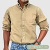 HNXC Men's Fashion Casual Autumn Winter Long Sleeve POLO Neck Blouses & Shirts Classic Exquisite