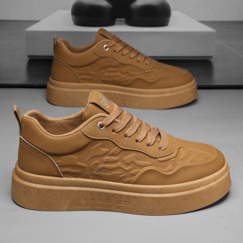 2025 Men's Trendy Thick-Soled White Sneakers: Versatile Autumn Casual Sports Shoes