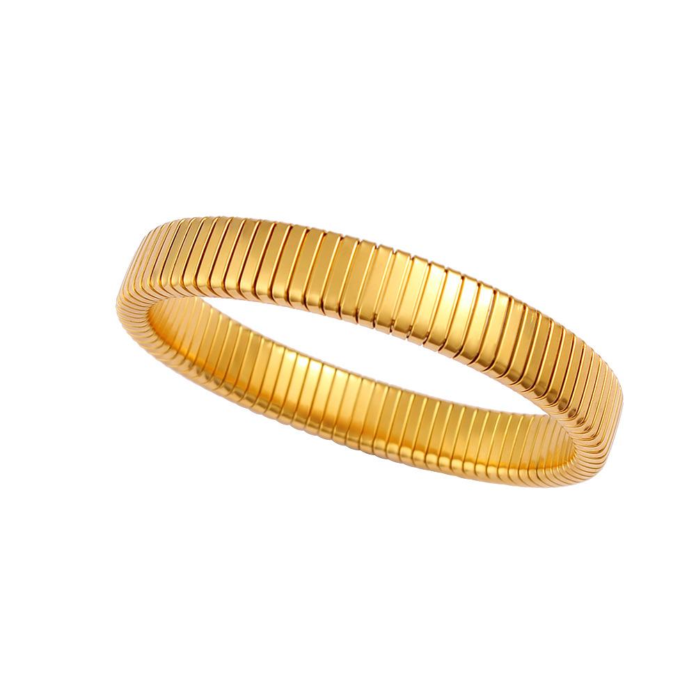 Fashion  Stainless Steel Jewelry Bracelets Texture 18k Gold Plated Stainless Steel Bangle Bracelet Women