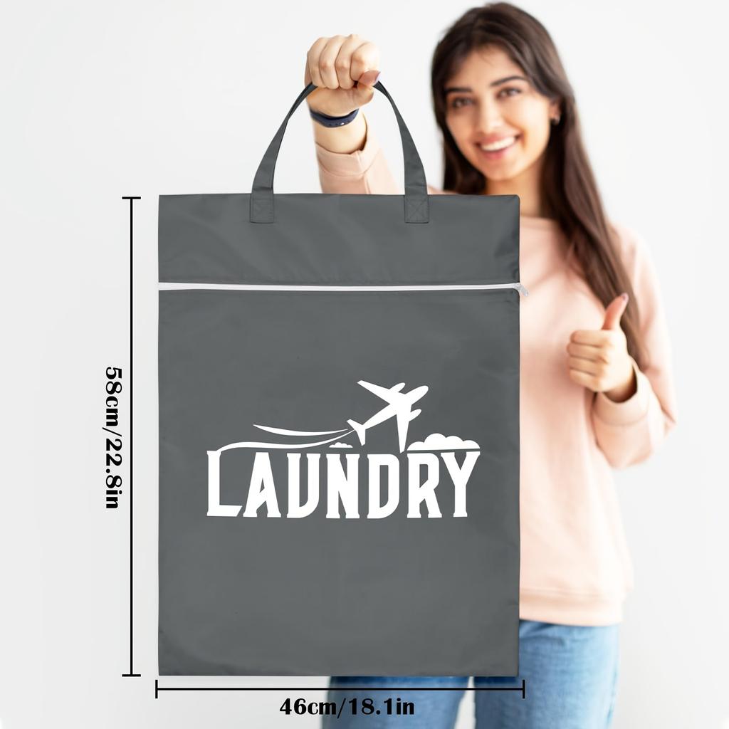 2pcs Large Washable Travel Laundry Bags, Suitable for Diapers, Dirty Clothes, Swimwear, Gym, College Dorm Dry and Wet Bags