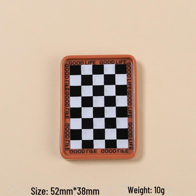 Handmade Resin Accessories: Chessboard Pattern Shoe Buckle, Hairpin, and Jewelry Material Set