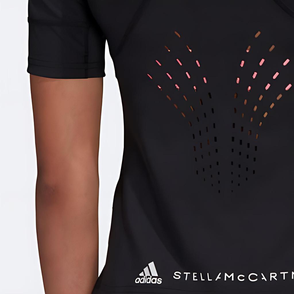 Adidas Solid Color Crew Neck Slim Fit Short Sleeve T-Shirt Women Tops Black HD9103