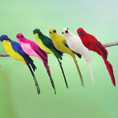 Lifelike Macaw Artificial Birds Foam Bird with Claw Statue Housewarming Gifts Art Craft Bird Parrot Model for Wedding Decoration