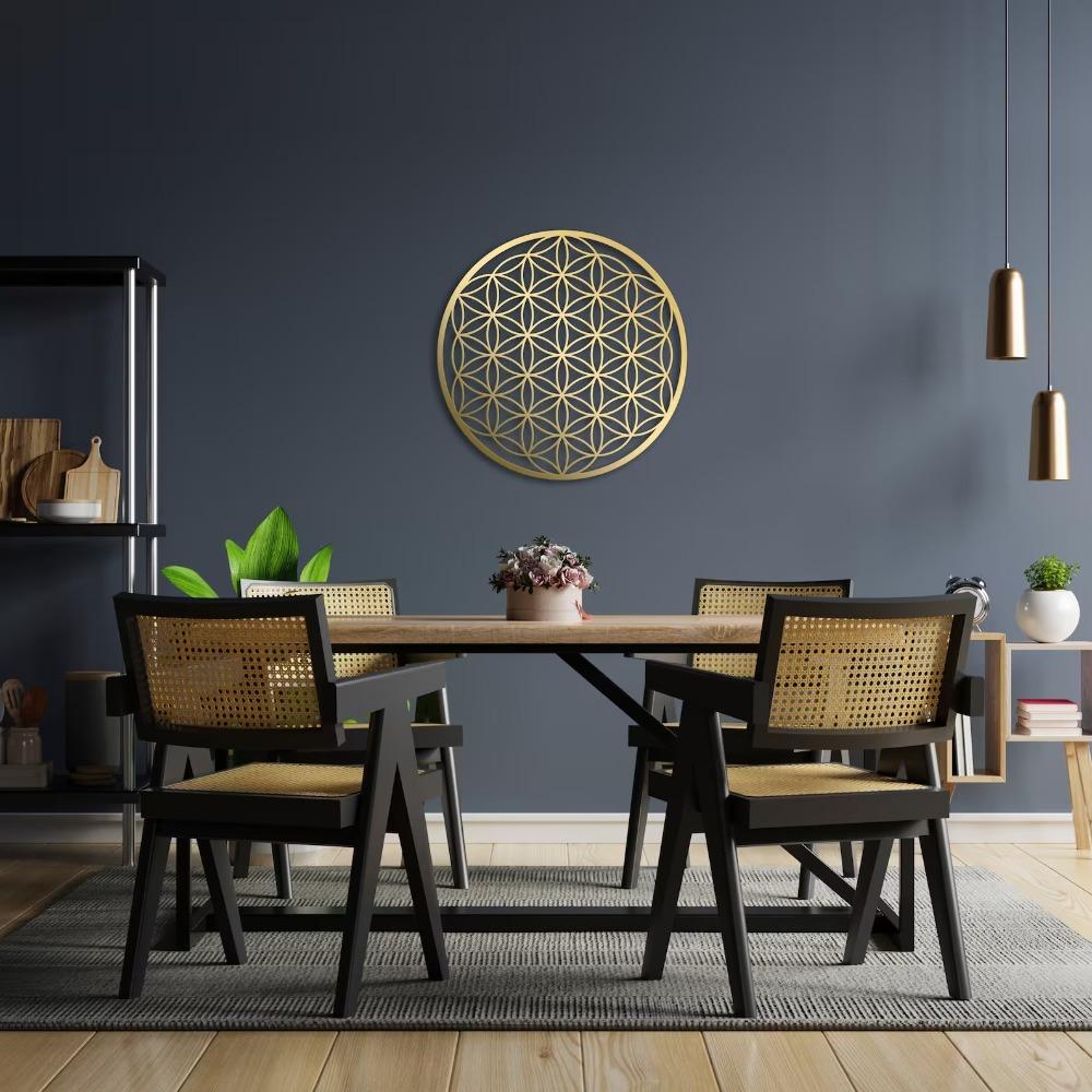 1Pc Metal Mandala Wall Art Sacred Geometry Lotus Flower Sculpture Spiritual Home Decor Meditation Room Gift