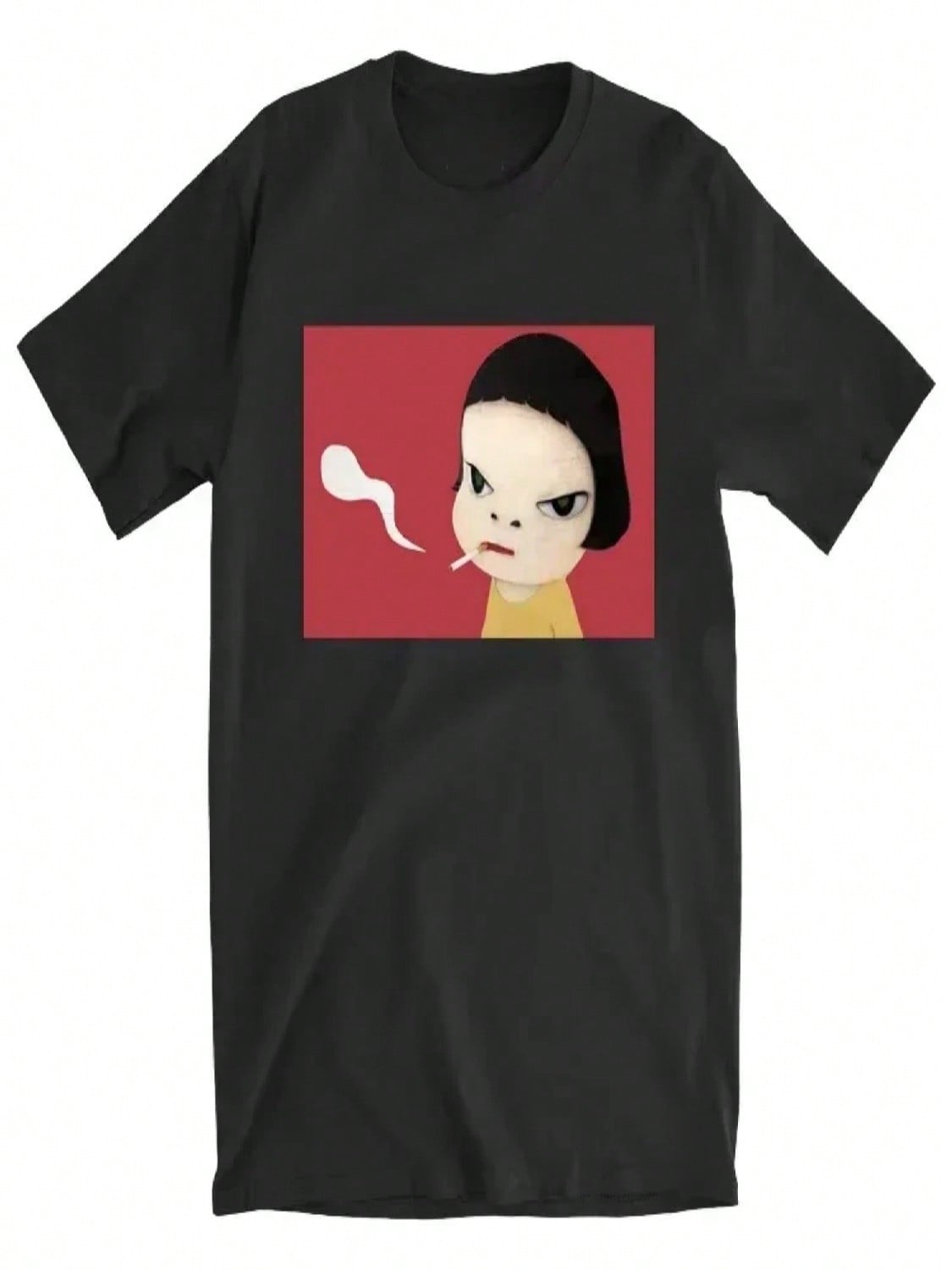 Yoshitomo Nara Guitar Summer Women s T-Shirt New Women s T-Shirt Short Sleeve Women s Clothing Fashion Y2K Top Harajuku S разноцветный