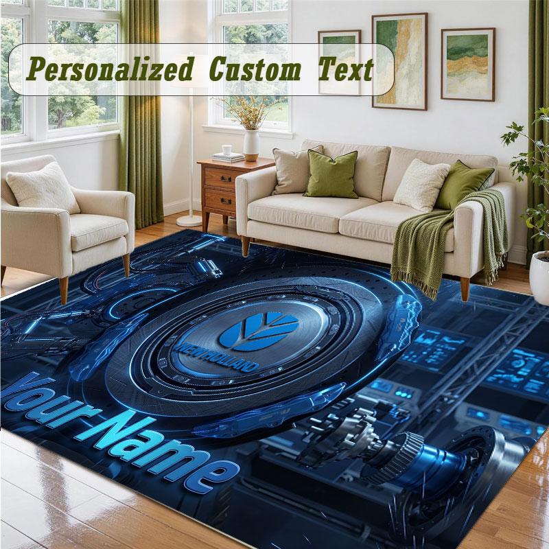 Crystal Velvet Square Rug Custom NameNew Holland Pattern Non Slip Home Floor Decor Rug
