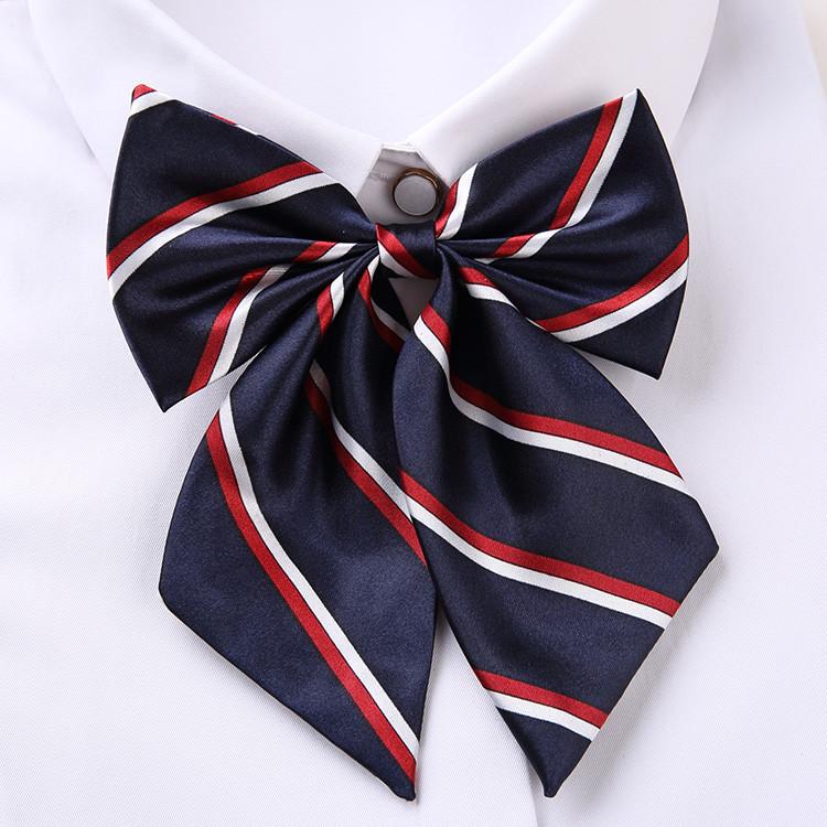 Professional Blended Fabric Neck Flower With Striped Pattern For Office Uniforms And Hospitality