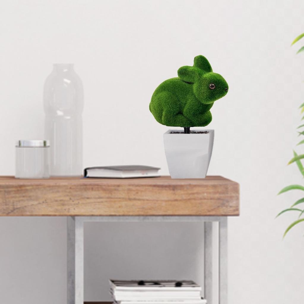 Kaninchenförmige Pflanzen, künstliche Grünpflanzen, geeignet als Osterdekoration für die Veranda im Innen- und Außenbereich.