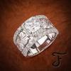 Hecheng Retro Carved Gemstone Statement Ring for Women