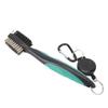 Golf Club Brush with Retractable Cord Dual Sided Steel Bristles Ergonomic Handle Golf Club Cleaning Brush Green
