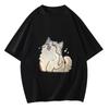 Fashion Funny Cartoon Cat Printing Men's T Shirts Summer Harajuku Casual Loose O-neck Oversize Women Short Sleeve Tops Tees