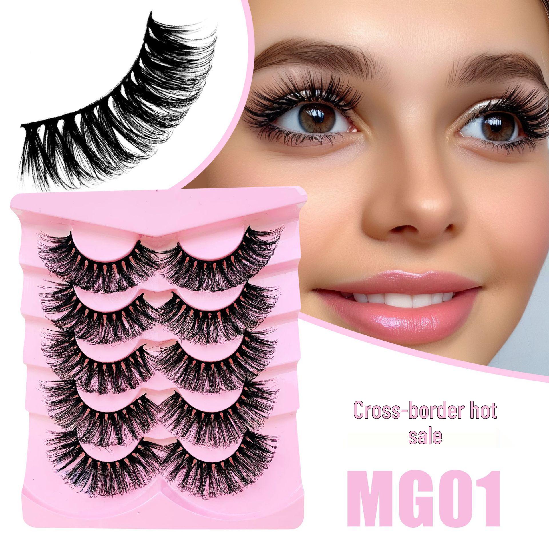 

European & American Style 3D Curled Barbie Long Black Stem False Eyelashes