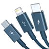 Baseus Superior Series 3-in-1 USB Cable, USB To Micro USB / USB-C / Lightning, 3.5A, 1.5M (Blue)