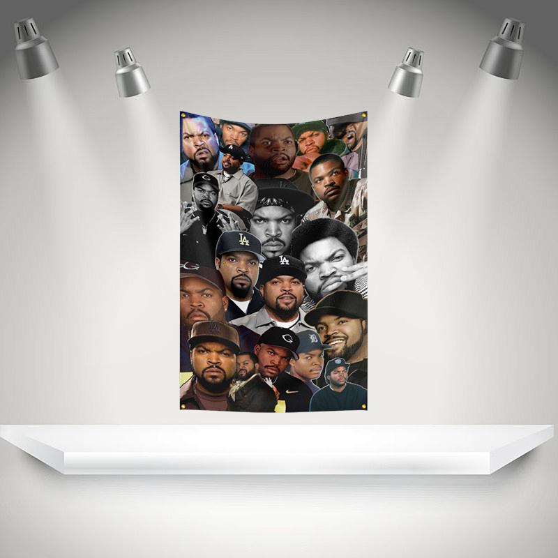 I-Ice Cubes Flag Rock Music Band Banner HD Printing Tapestry Exhibition, Music Band Fans, Garage Decor