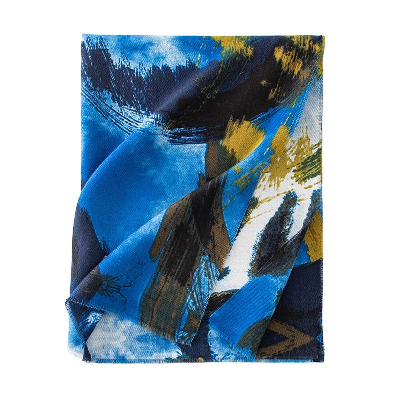 New Spring and Autumn Printed Ethnic Style Scarf Imitation Cashmere Warm Large Shawl  Fashionable and High End Scarf