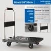 Stable Folding Handcart, Small Cargo Cart, Warehouse Trailer, Portable Four-wheel Silent Shopping Cart, Handling Flatbed Truck
